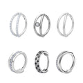 Wholesale Fashion ASTM F136 G23 Septum Clicker Nose Ring Pave White CZ Ear Cartilage Tragus Helix Lobe Body Piercing Jewelry
