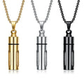 MECYLIFE Glass Perfume Bottle Pendant Necklace Stainless Steel Essential Oil Jewelry Memorial Cremation Necklace