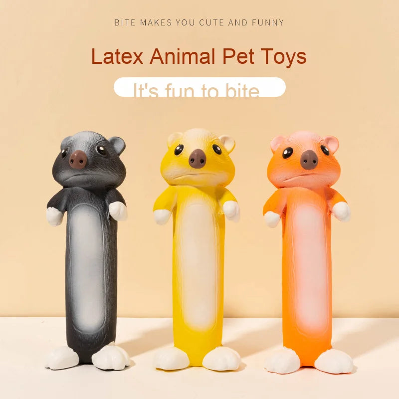 2025 Cartoon Style Eco-Friendly Pet Toy Long Strip-shaped Otter Latex Sound Bite-Resistant Dog Toy Pet Products