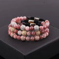 Customizable Macrame Bracelet JBS12264 Adjustable Purple Mica CZ Ball Charm New Design Beaded Bracelets Featuring Zircon Main