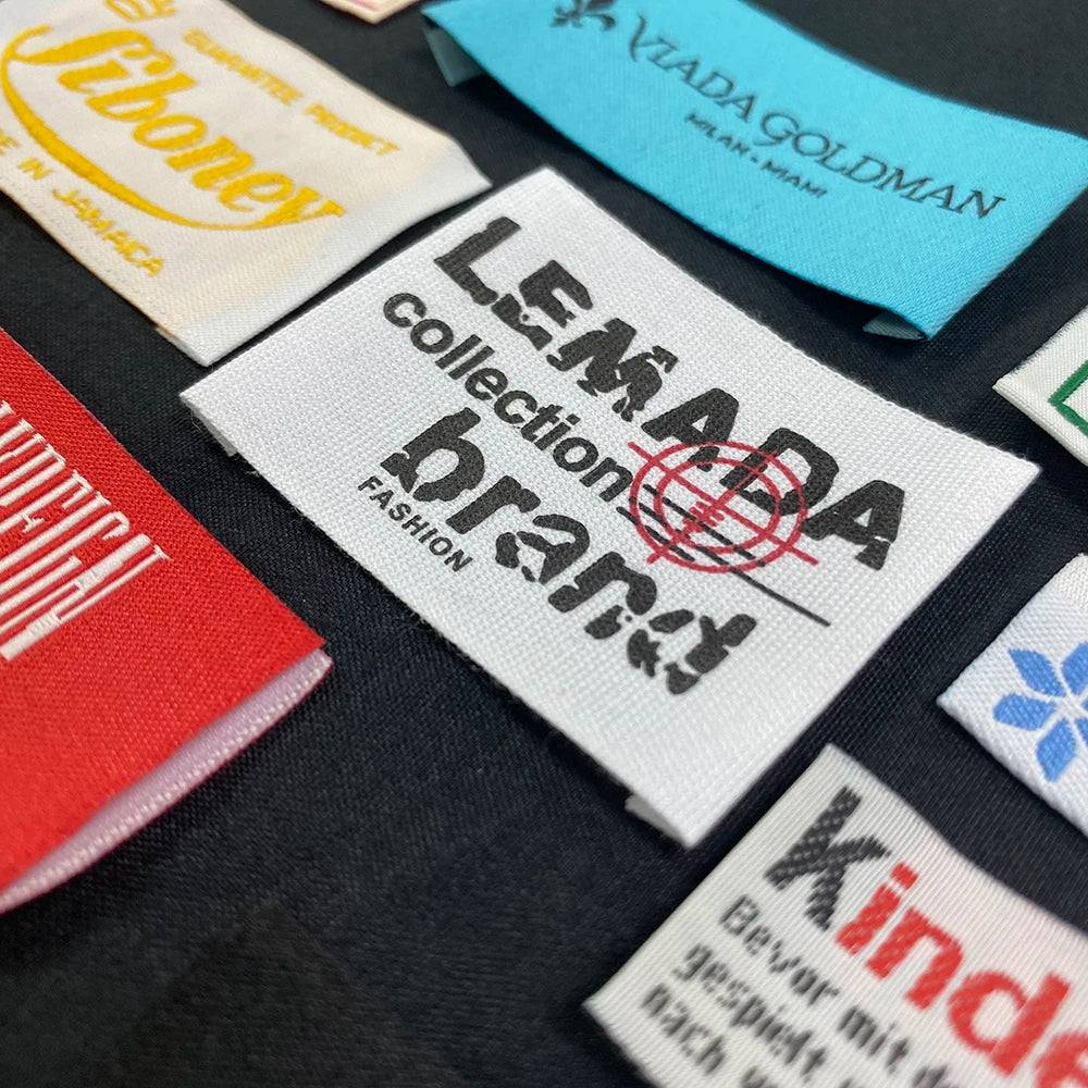 Custom Straight Cut Tags Fabric Woven Clothes Label Woven Tag Custom Labels for Clothing Brand