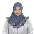 Unique Modish Kuwaiti Malaysian Crinkle Chiffon Special Design Curing Glitter Hijab Turqu Scarf Jersey