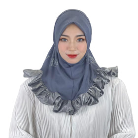 Unique Modish Kuwaiti Malaysian Crinkle Chiffon Special Design Curing Glitter Hijab Turqu Scarf Jersey