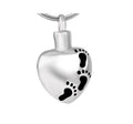 2024 Wholesale Stainless Steel Pet Cremation Jewelry Dog Paw Prints Pendant Urn Heart Ashes Necklace
