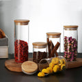 1oz 2oz 3oz 300ml 500ml 1000ml Acacia Wood Cover Glass High Borosilicate Glass Tank Sealed Jars Storage Tank for Coffee Bean Tea