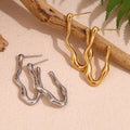 Melting Style Statement Earrings Tarnish Free 18K Gold Plated Earrings Stainless Steel Jewelry