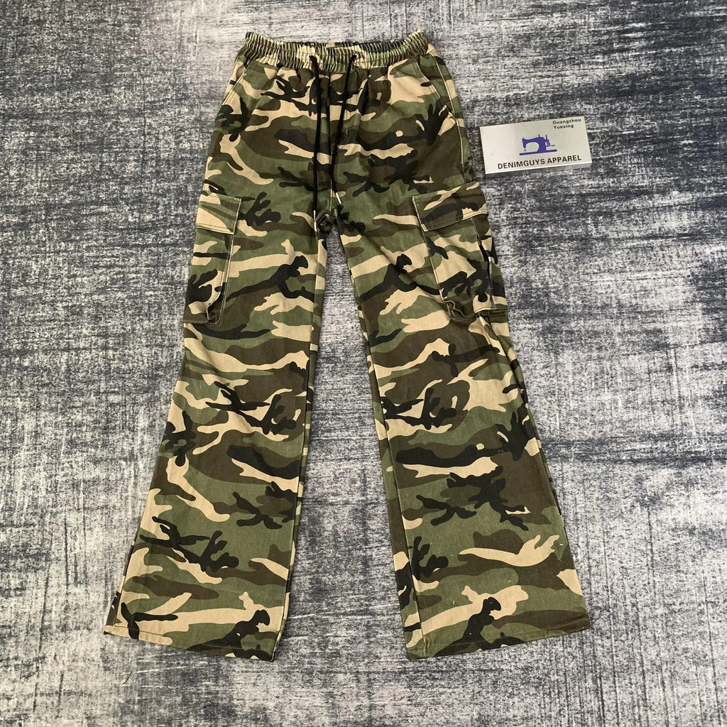 DENIMGUYS Custom Print Utility Pocket Men's Outdoor Camo Pants Cargo Work Baggy Camouflage Pants Men