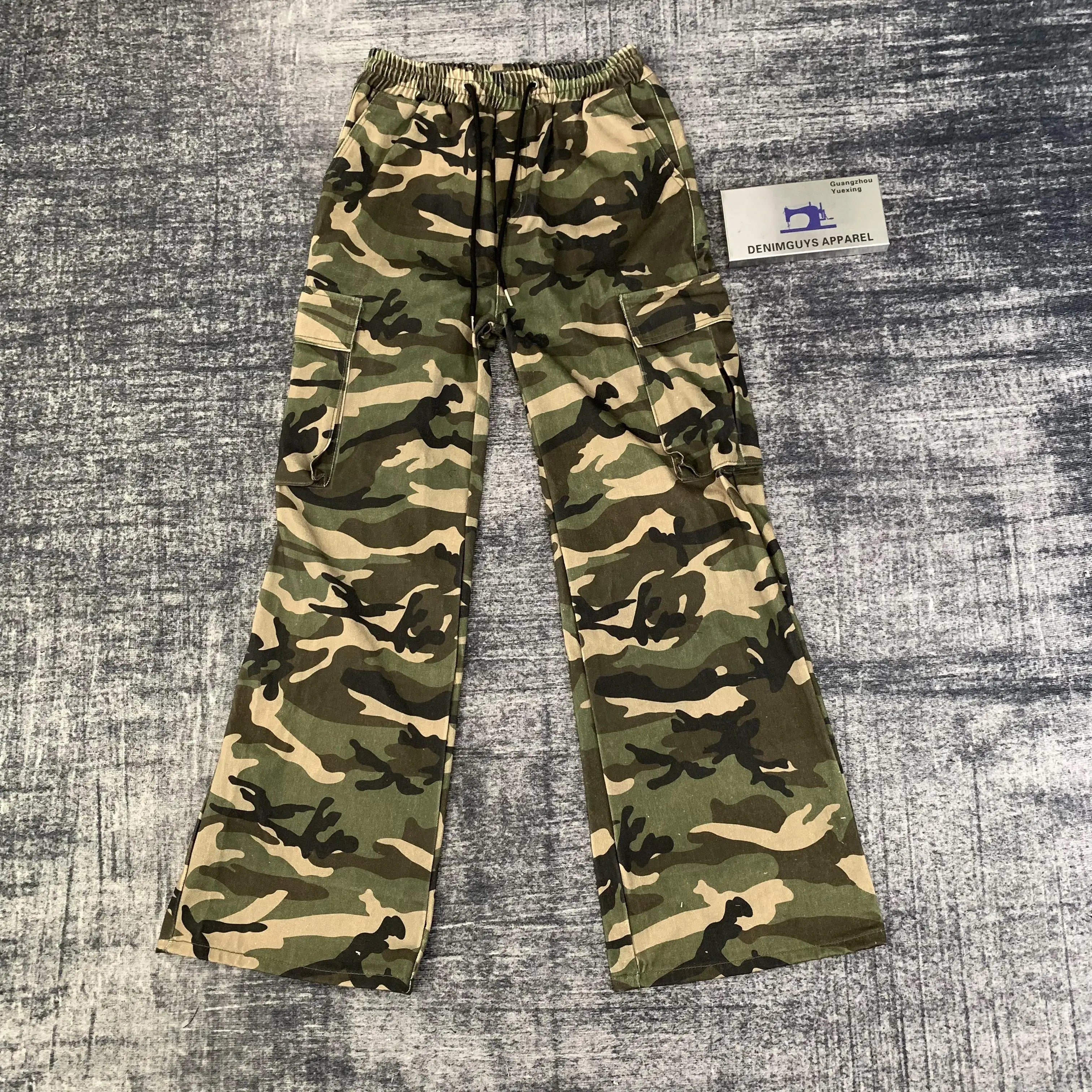 DENIMGUYS Custom Print Utility Pocket Men's Outdoor Camo Pants Cargo Work Baggy Camouflage Pants Men
