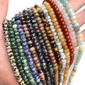 6*4mm Abacus Nature Stone Beads Dalmatian Tiger Eey Rondelle Loose Beads Strand Diy Bracelet Necklace Jewelry Accessories