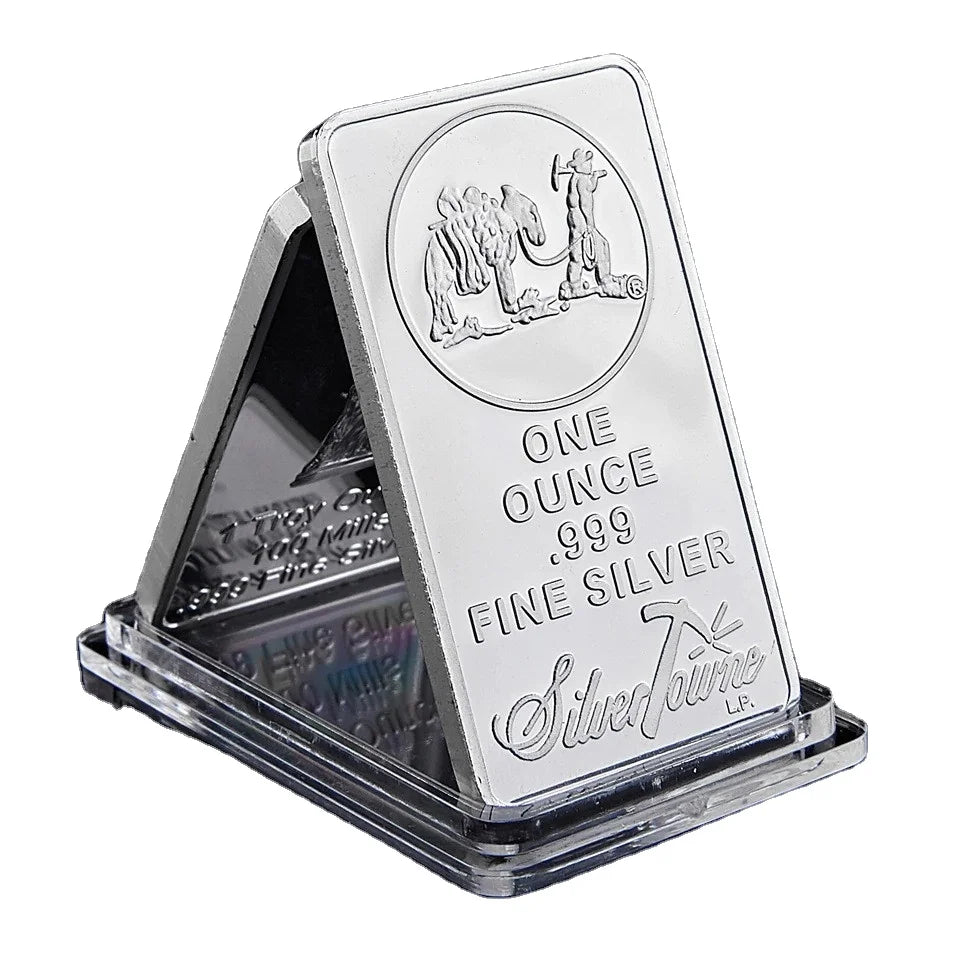 American Explorer Silver Bar 1OZ 999 Refined Silver Plating Commemorative Coin Custom Logo Letterpress Printing Collectible