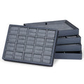 Velvet Rings Display Stand Luxury Rings Tray Hand Make Gray Cases Displays Jewelry Display Stand Set