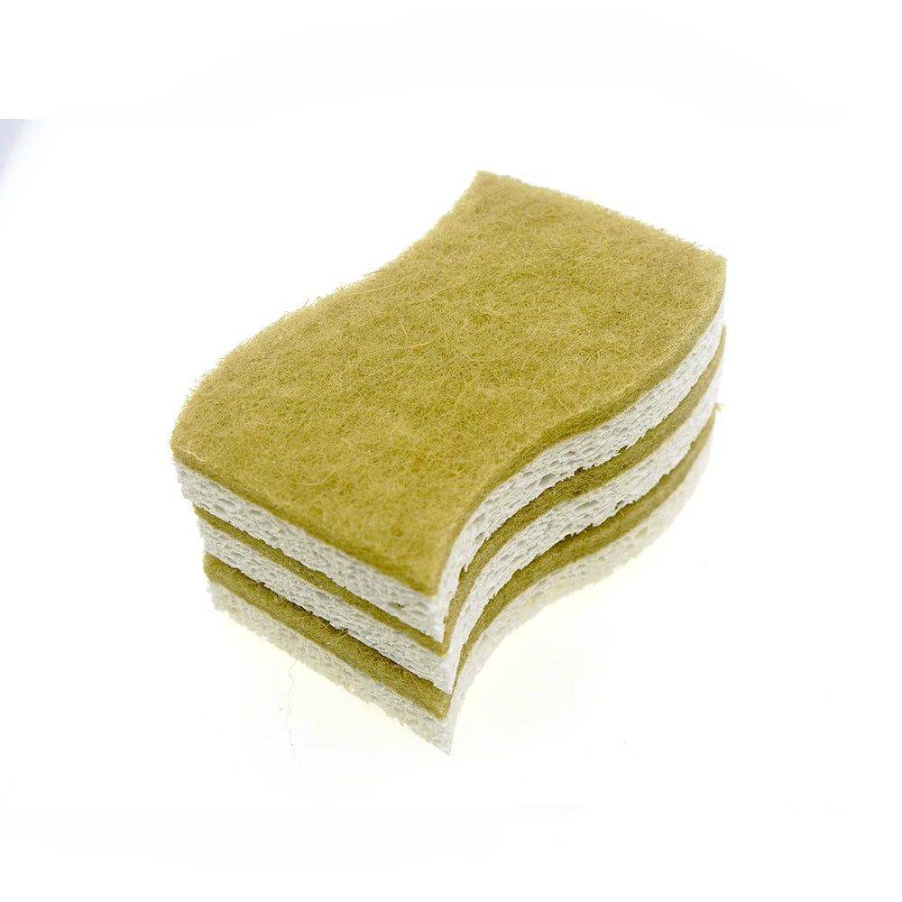 Eco Friendly Biodegradable Natural Kitchen Sponge Compostable Sisal Square 20mm Thick High Absorption Scrubber