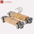 Wooden Trouser Hanger Rack Natural Color Wooden Pants Hanger MegaBDM