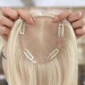 European Silk Top Hair Topper Hair Piece for White Women Wavy Human Hair Remy Topper for Women Mono Lace Toppers