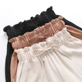Women Above Knee Fashion Summer Shorts Lady Home Casual Solid Wide Leg Loose Short Pants High Waist Stretch Capris Korean Style
