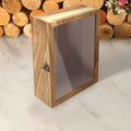 JUNJI  Wood Shadow Box Display Case With Hinged Glass Lid Solid Wood Display Case Memory Box for Wall and Tabletop