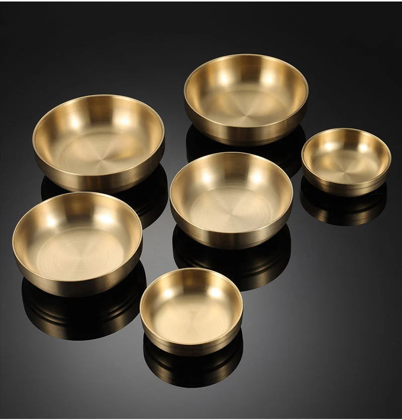 Heat Insulated Mixing Bowl Double Layer Rice Bowls Stainless Steel  Metal Ice Cream Soup Bowls