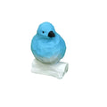 Hot Sale Cute Blue Bird Resin Sculpture Black Eyes White Base Hand-Painted Glossy Finish Home Desk Decor Minimalist Fashion