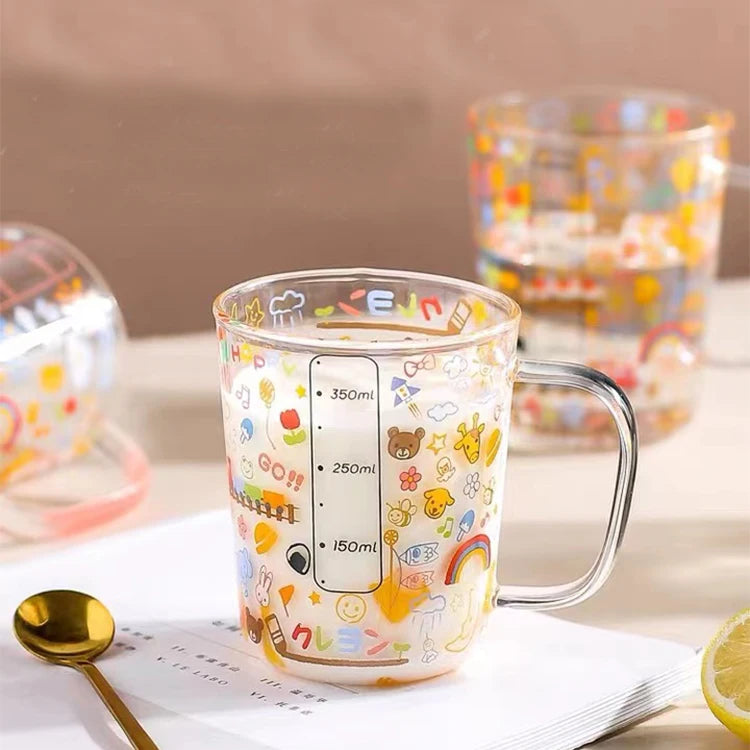 New Fresh Design Borosilicate Glass Heat-Resistant BPA Free Handmade Coffee Tea Water Juice Mug for Gift