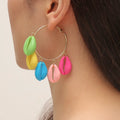 Fashion Beach Big Hollow Multi Circle Pendant Shell Hoop Earrings Boho Sea Shell Drop Dangle Earrings Jewelry