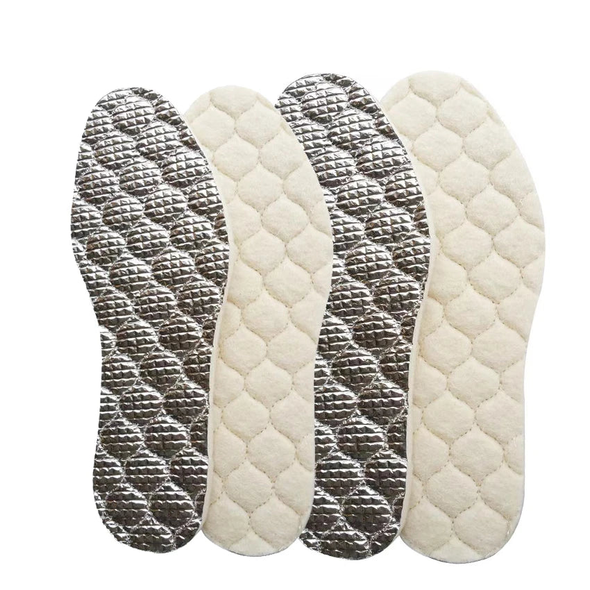 Warm Premium Natural Wool Insoles for Winter Thermal & Insulating Liners for Work Shoes Boots Slippers for Men & WomenHA00306