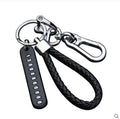 Promotion Anti-lost Phone License Plate Key Ring DIY Vehicle Car Braided Key Chain PU Leather Phone Number Plate Keychain