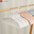 Lavinia Wholesale Luxury Wide Shoulder White Hangers Plastic Non Slip Adults Suits Hangers