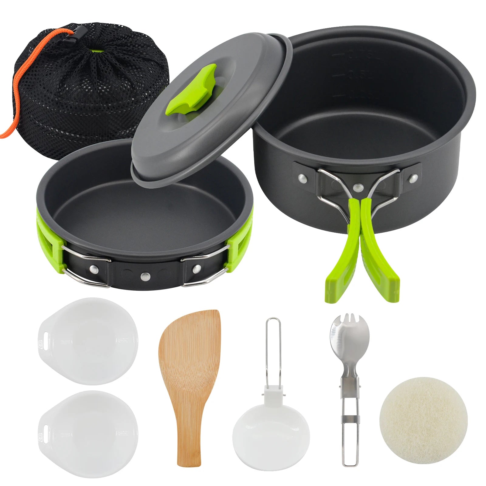 Highest Quality Non-Toxic Anodized Aluminum Camping Cookset  Mess Kit for Backpacking Gear Camp Kitchen Equipment