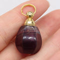 Hongzhuo Fluorite Natural Healing Crystal Quartz Perfume Bottle Pendant Necklace