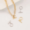 Small Gold OT Toggle Clasp 18K Gold Plated Toggle Clasp for Bracelet Necklace Brass Jewelry Clasps