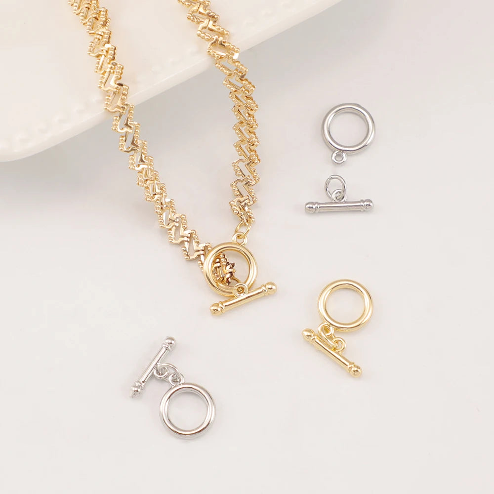 Small Gold OT Toggle Clasp 18K Gold Plated Toggle Clasp for Bracelet Necklace Brass Jewelry Clasps