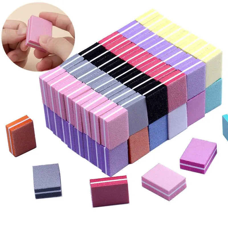 Wholesale Custom LOGO Mini Nail Buffer 3.5*2.5cm Washable Sponge Small Nail File Manicure Tool