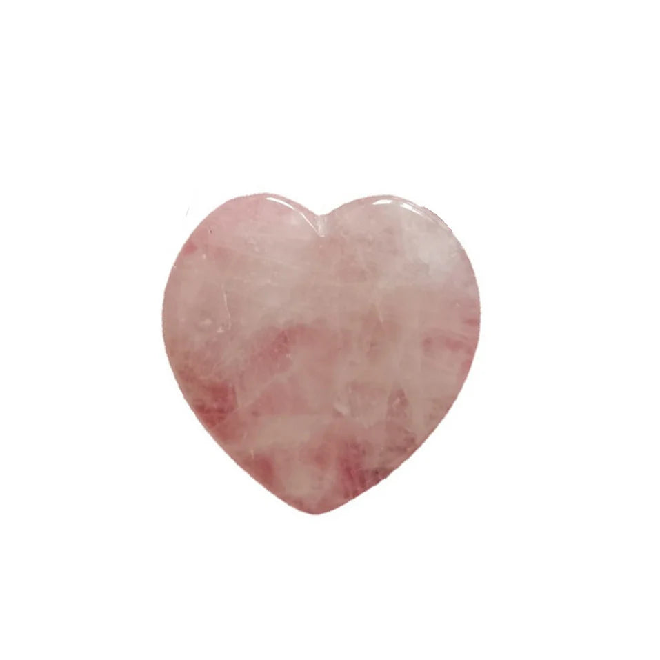 Natural Crystal Carved Love Rose Quartz Figurine Big Heart Shaped Reiki Healing Desktop Ornaments DIY Decorations Holiday Crafts