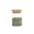 200ml 480ml 16oz square Shape Spice Borosilicate Glass Jars With Bamboo Lids Food Storage Containers