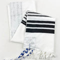Wholesale and Custom Logo Design Big Size 140x190 cm Judaical Tallit Prayer Shawl Black Color Jewish Talit From Israel