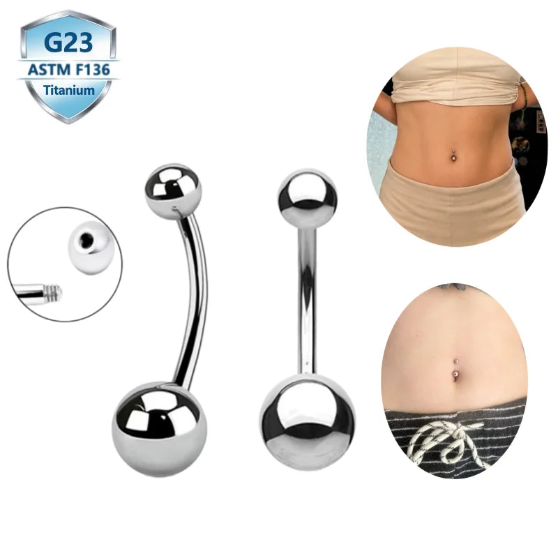 Wholesale Fashion Titanium Belly Button Ring 14G Gauge Navel Body Piercing Jewelry Gold Plated for Weddings