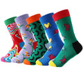 Wholesales Fun Crazy Colorful Cool Novelty Cute Dress Sock Multicoloured Food Animal Socks Funny for Unisex