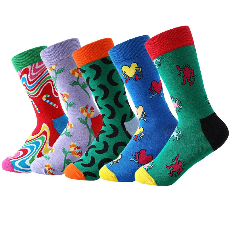 Wholesales Fun Crazy Colorful Cool Novelty Cute Dress Sock Multicoloured Food Animal Socks Funny for Unisex
