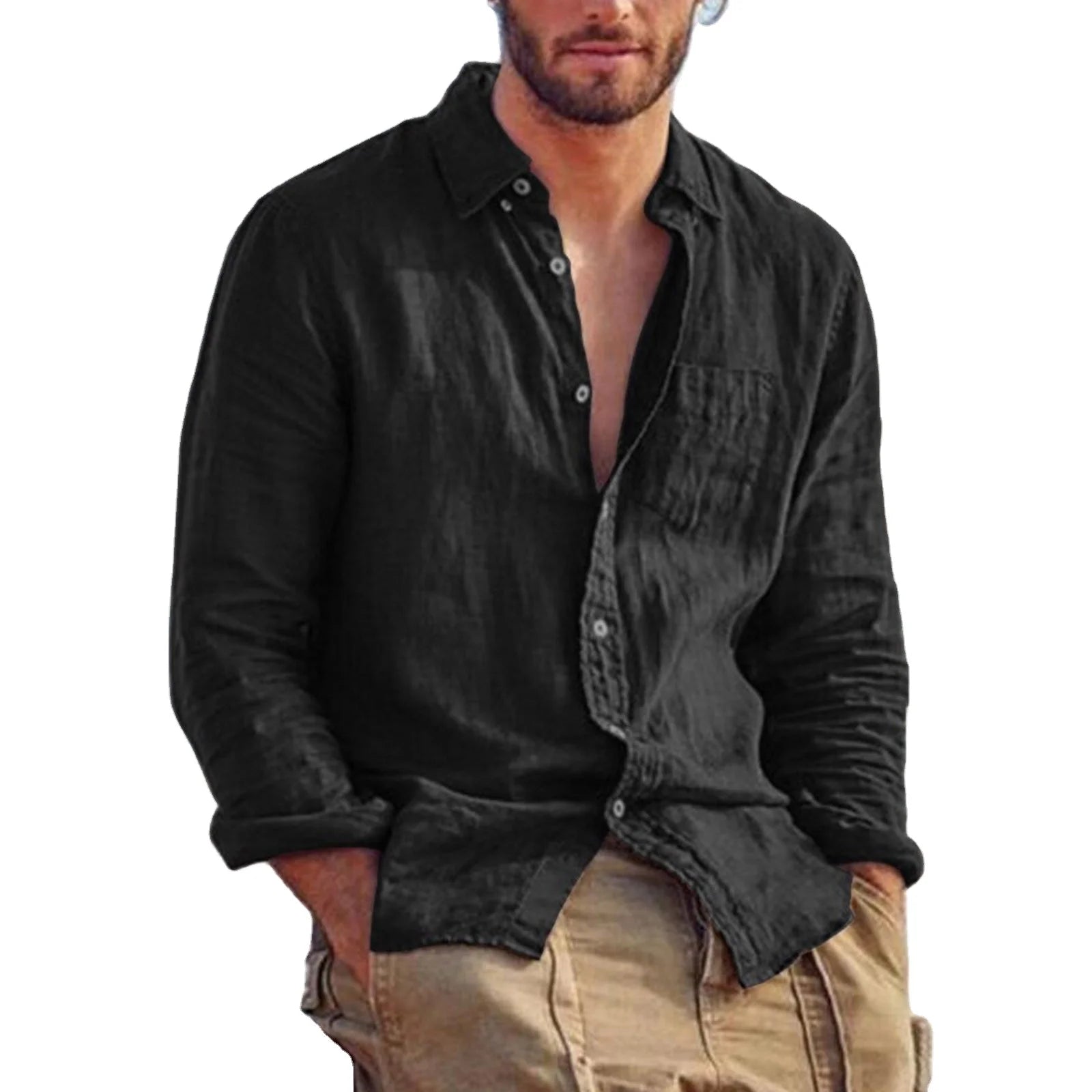 Factory Direct Sale Shirts for Men 2022 New Design Linen Shirt Men Custom Shirt