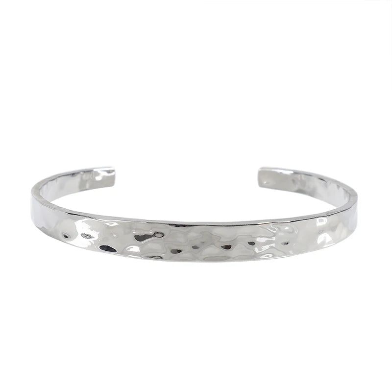 Wholesale Custom Women Stainless Steel Jewelry Handmade Hammered Cuff Bangle Bracelet