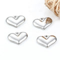 Wholesale Heart-Shaped Natural Stone Mirror Polished Necklace Pendant Men's DIY Key Charm Jewelry Making with Silver and Gold
