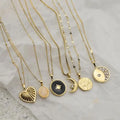 Zircon Pendant Necklace for Women Girls Stainless Steel Moon Enamel Necklace Jewelry Accessory