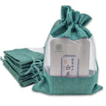 Custom Design and Logo Jute Linen Drawstring Tea Caddy & Herb Bags with Organza Window