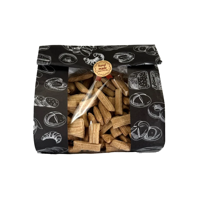 Custom Printed Small Toast Sandwich Packing Brown White Black Kraft Food Packaging Paper Bread Baking Bag with Window