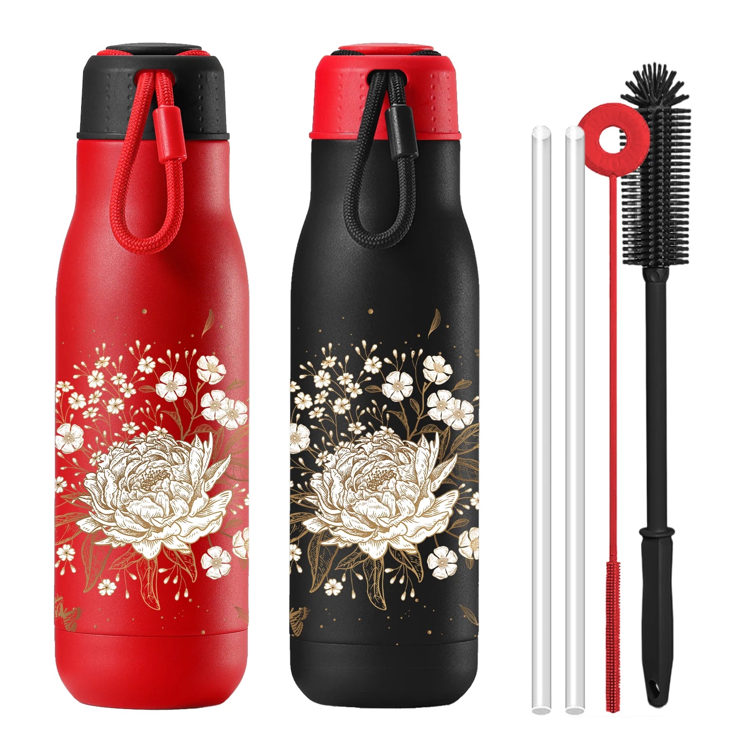 350ml 500ml Wholesale Stainless Steel Water Bottles with Strap Travel Portable Vacuum Flask Insulated Water Bottles