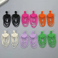 New Ethnic Geometric Seed Bead Earrings Bohemian Jewelry Handmade Fabric Multiple Layer Tassel Earrings for Women Girls