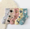 pink Cat Socks Soft Warm Customized logo 2023 New Warm Thermal Women Girls Fluffy Socks for Winter