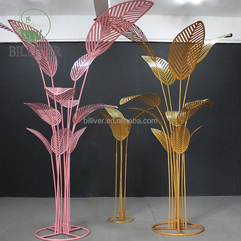 New Wedding Props Golden Banana Tree 12heads Wrought Iron Stage Decoration Ornaments Factory Outlets Luxury Wedding Decor