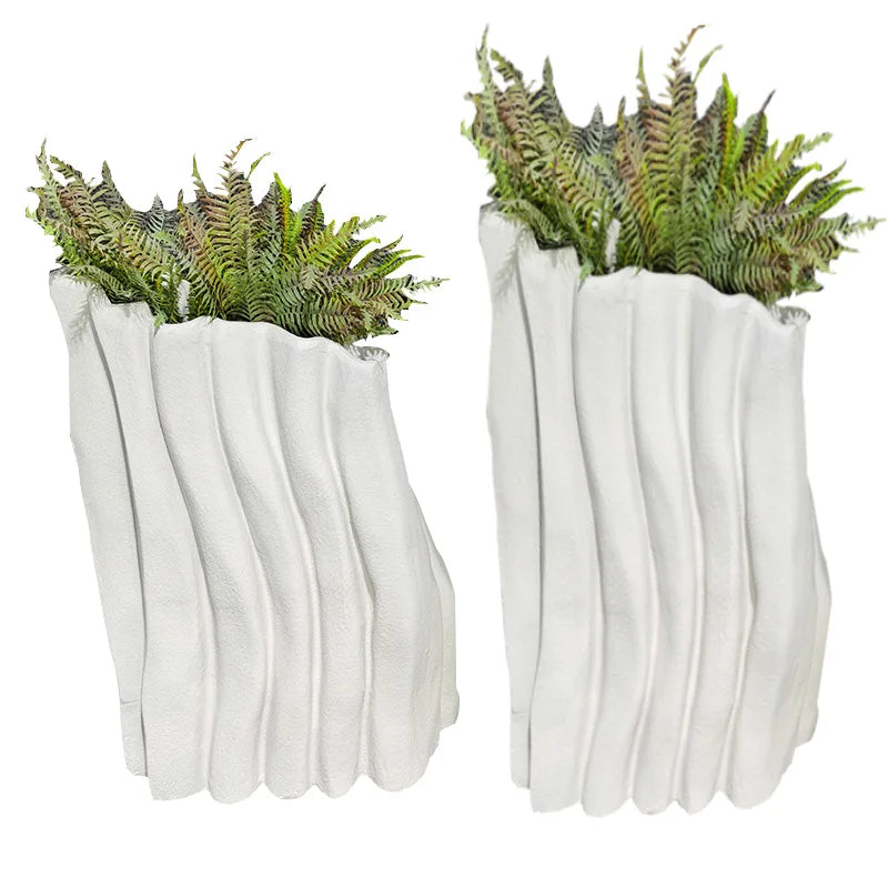 Plant Pots Planters Outdoor Indoor Large Size Decor Fiberglass Flower Pots Irregular Creative Flowerpot