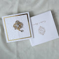 Latest Unique Embossing Flower Designs Wedding Invitation Card with Ribbon Brooch MegaBDM
